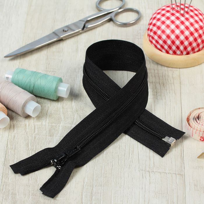 Молния "Спираль", №5, разъёмная, 35см, цвет чёрный