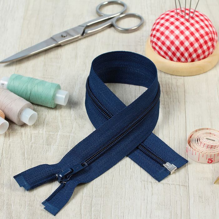 Молния "Спираль", №5, разъёмная, 35см, цвет синий