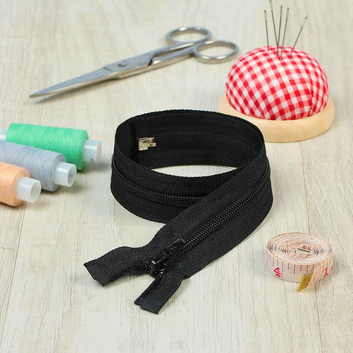 Молния "Спираль", №5, разъёмная, 45см, цвет чёрный