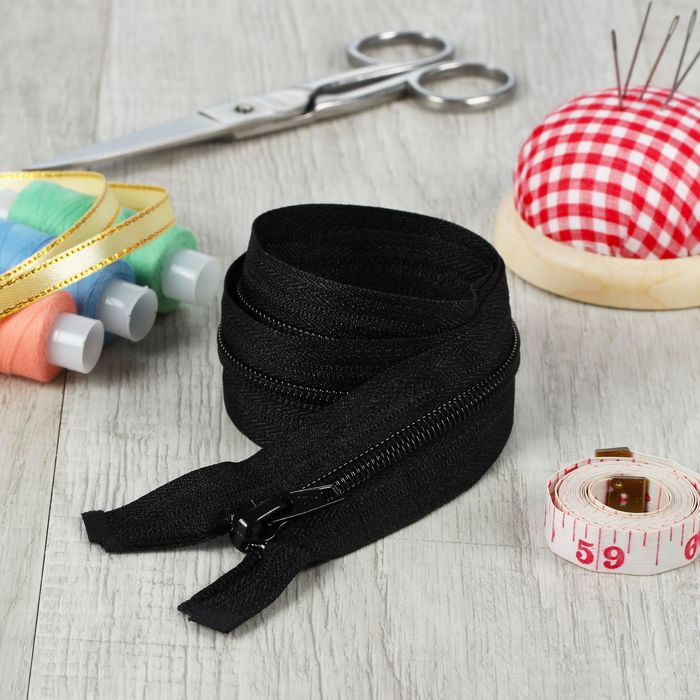 Молния "Спираль", №5, разъёмная, 55см, цвет чёрный