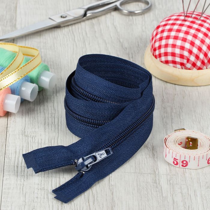 Молния "Спираль", №5, разъёмная, 55см, цвет синий