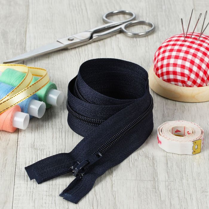 Молния "Спираль", №5, разъёмная, 55см, цвет тёмно-синий