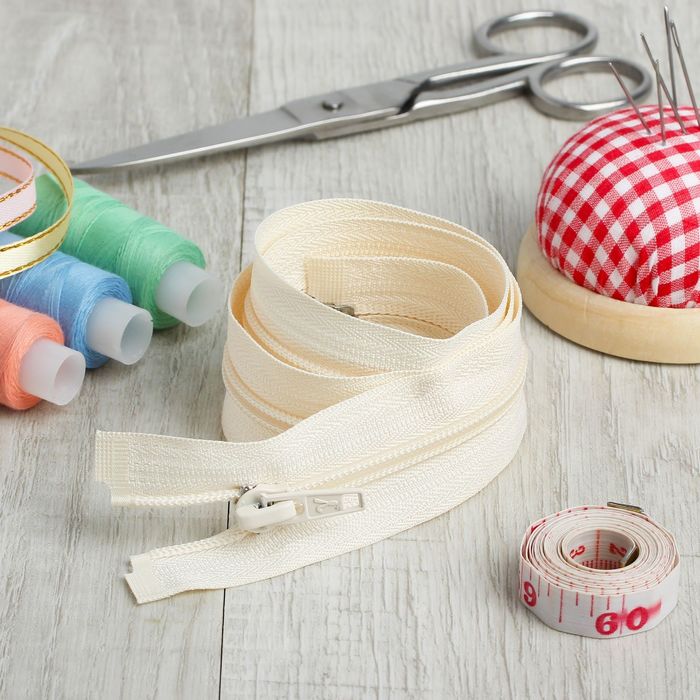 Молния "Спираль", №5, разъёмная, 65см, цвет кремовый