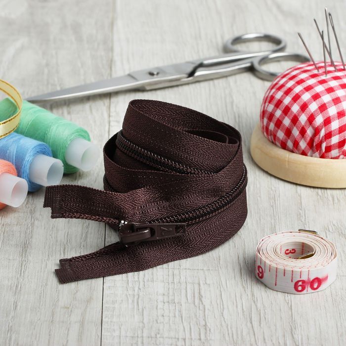 Молния "Спираль", №5, разъёмная, 65см, цвет шоколадный