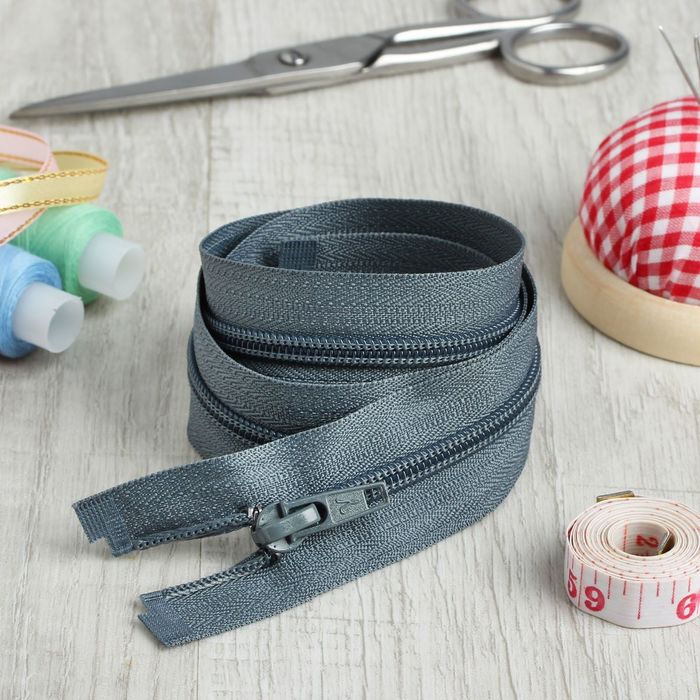 Молния "Спираль", №5, разъёмная, 75см, цвет тёмно-серый