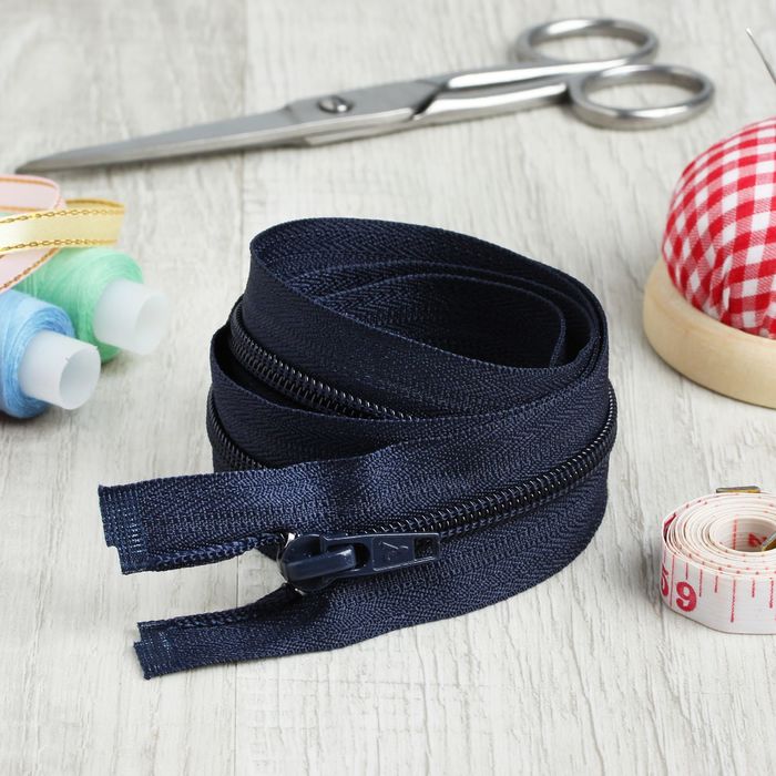 Молния "Спираль", №5, разъёмная, 75см, цвет тёмно-синий