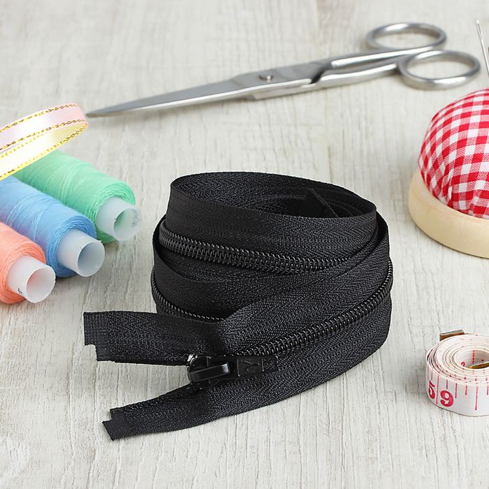 Молния "Спираль", №5, разъёмная, 120см, цвет чёрный