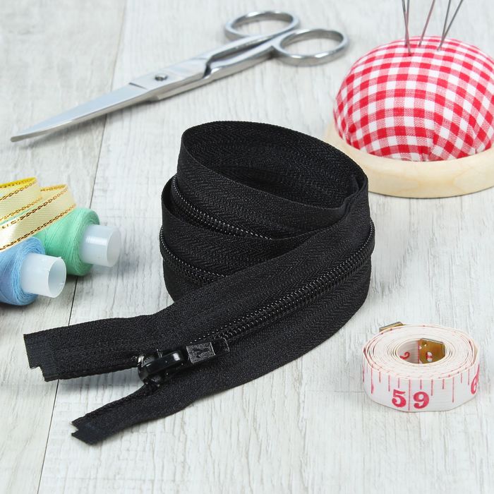 Молния "Спираль", №5, разъёмная, 50см, цвет чёрный