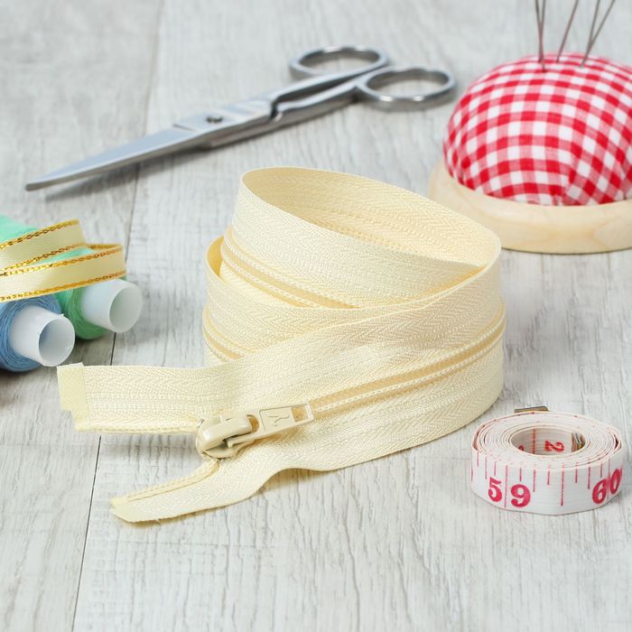 Молния "Спираль", №5, разъёмная, 50см, цвет кремовый