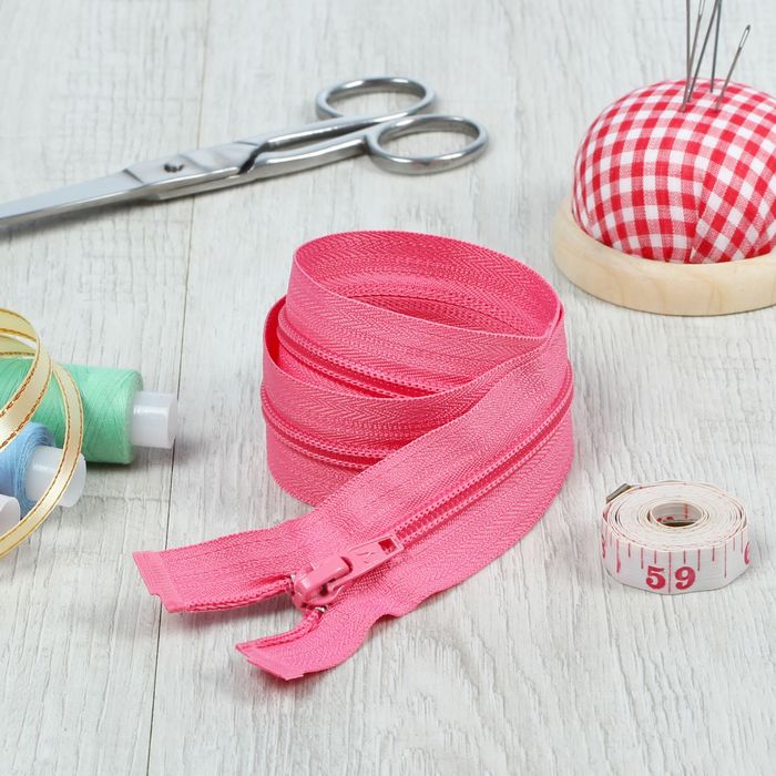 Молния "Спираль", №5, разъёмная, 50см, цвет розовый