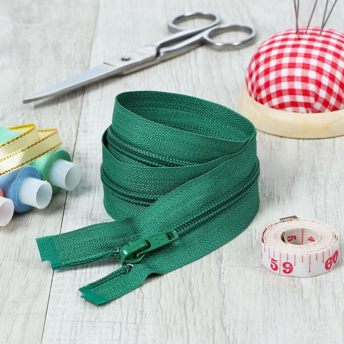 Молния "Спираль", №5, разъёмная, 50см, цвет зелёный