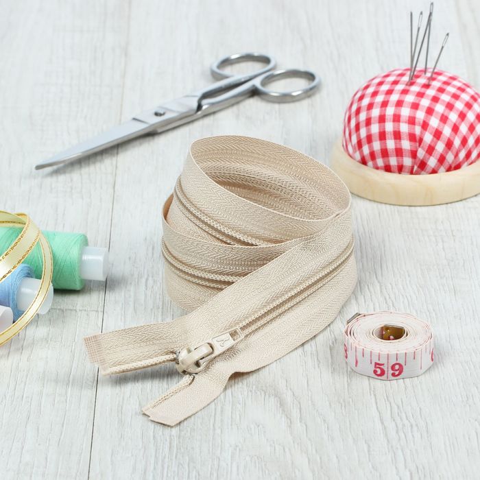 Молния "Спираль", №5, разъёмная, 50см, цвет слоновая кость