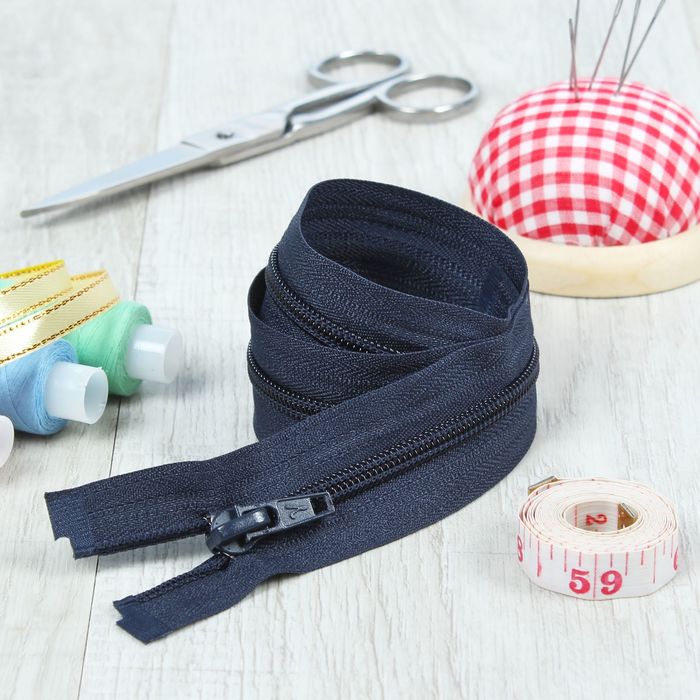 Молния "Спираль", №5, разъёмная, 50см, цвет тёмно-синий