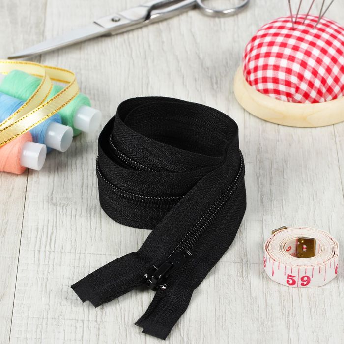 Молния "Спираль", №5, разъёмная, 60см, цвет чёрный