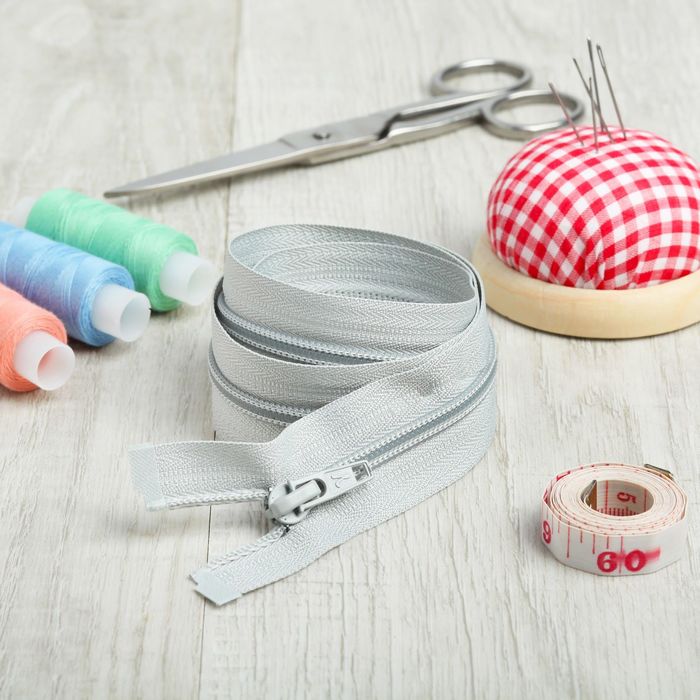 Молния "Спираль", №5, разъёмная, 60см, цвет светло-серый