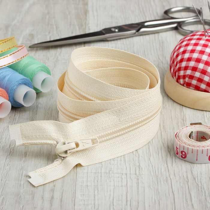 Молния "Спираль", №5, разъёмная, 70см, цвет слоновая кость