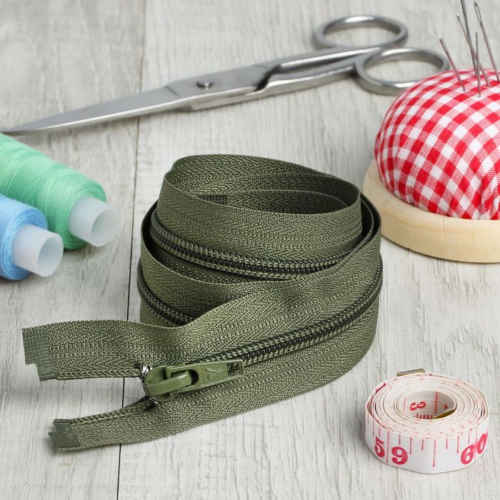 Молния "Спираль", №5, разъёмная, 70см, цвет хаки