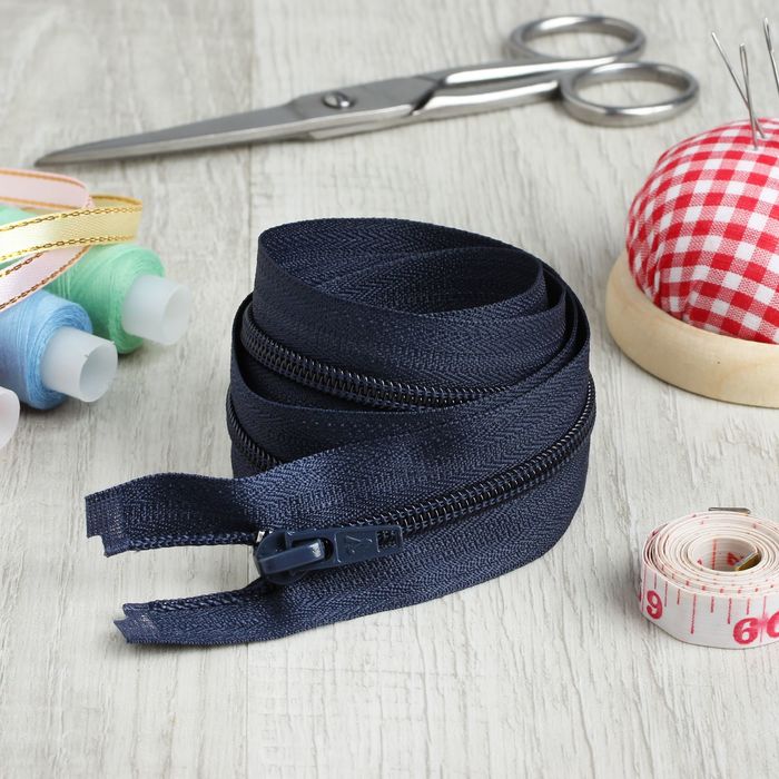 Молния "Спираль", №5, разъёмная, 85см, цвет тёмно-синий