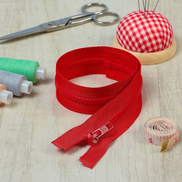 Молния "Трактор", №5, разъёмная, 40см, цвет тёмно-красный