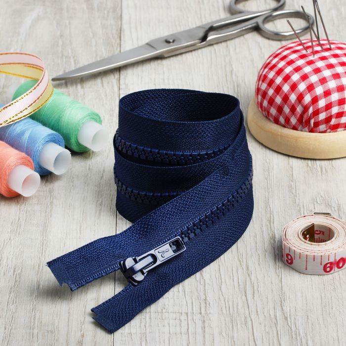 Молния "Трактор", №5, разъёмная, 60см, цвет синий