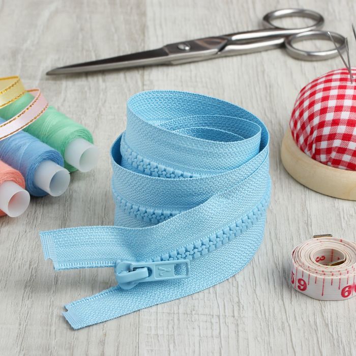 Молния "Трактор", №5, разъёмная, 70см, цвет голубой