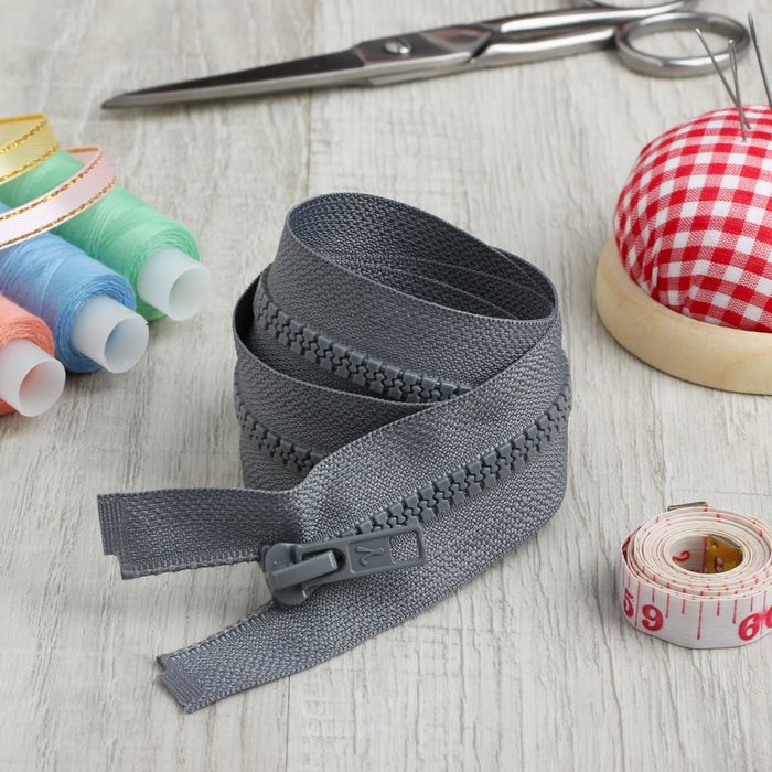 Молния "Трактор", №5, разъёмная, 70см, цвет свинцовый