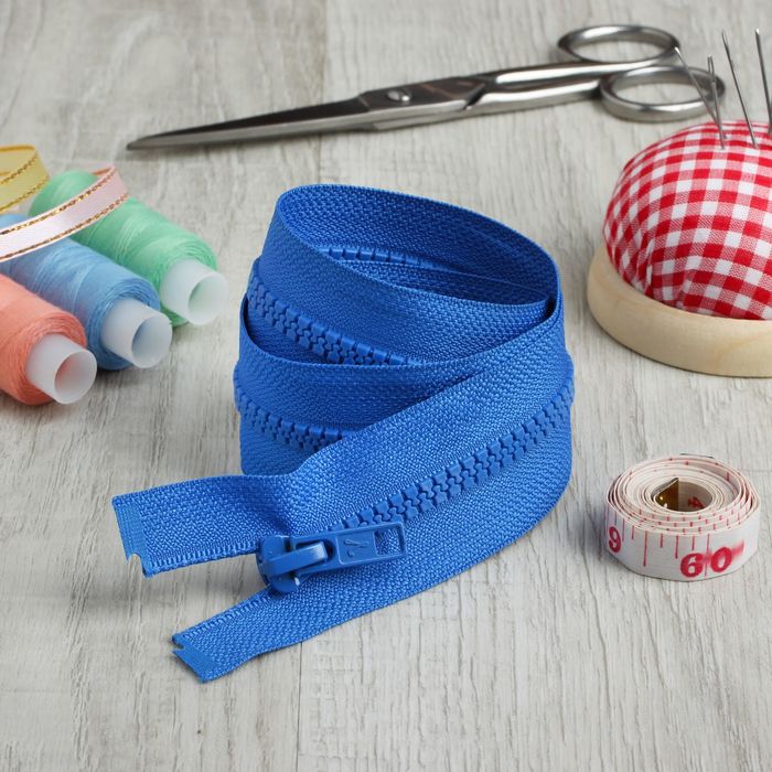 Молния "Трактор", №5, разъёмная, 75см, цвет васильковый