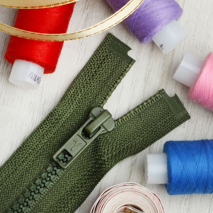 Молния "Трактор", №5, разъёмная, 75см, цвет хаки