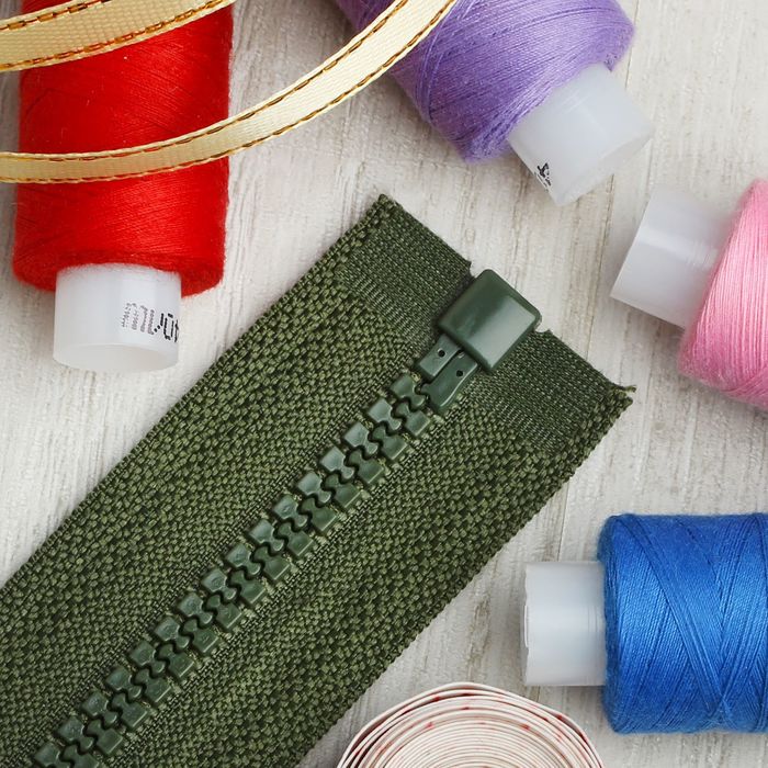 Молния "Трактор", №5, разъёмная, 75см, цвет хаки