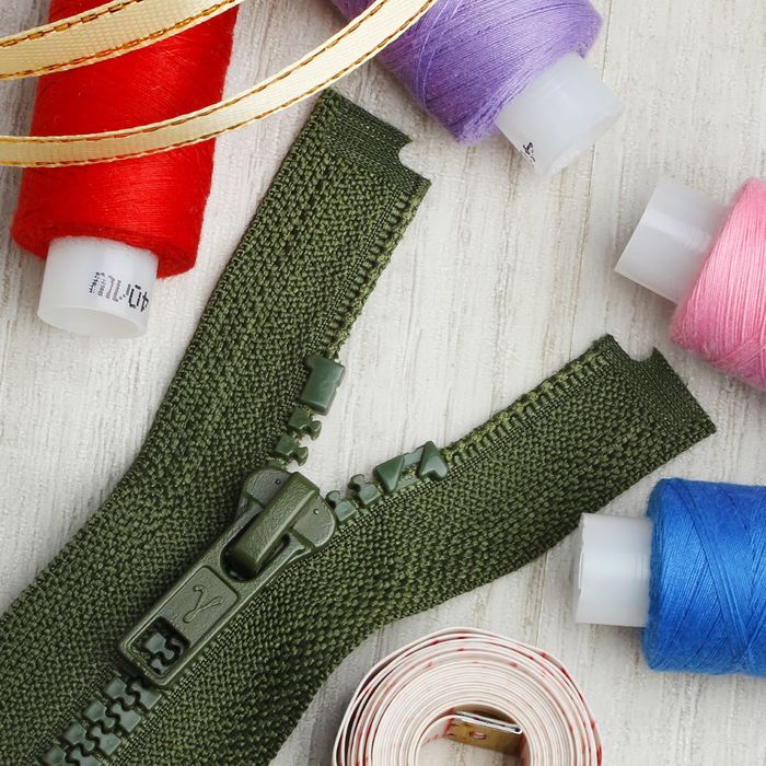 Молния "Трактор", №5, разъёмная, 75см, цвет хаки