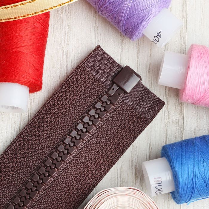 Молния "Трактор", №5, разъёмная, 75см, цвет шоколадный