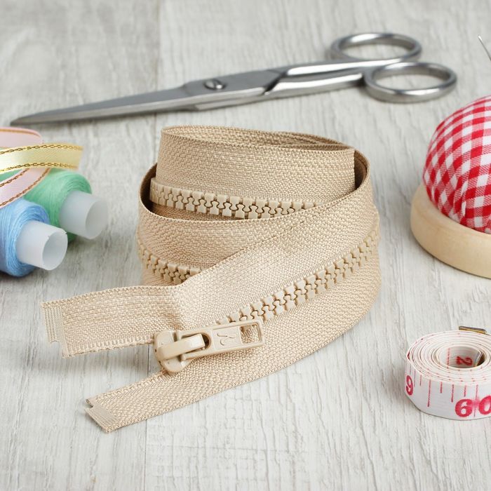 Молния "Трактор", №5, разъёмная, 75см, цвет светло-бежевый