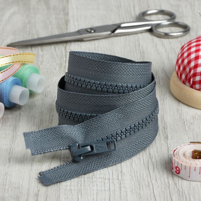 Молния "Трактор", №5, разъёмная, 75см, цвет тёмно-серый