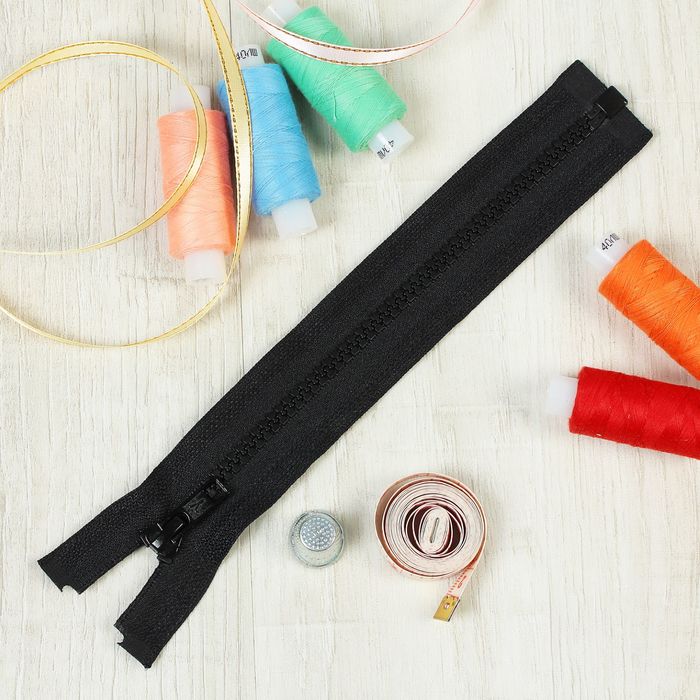 Молния "Трактор", №5, разъёмная, 20см, цвет чёрный