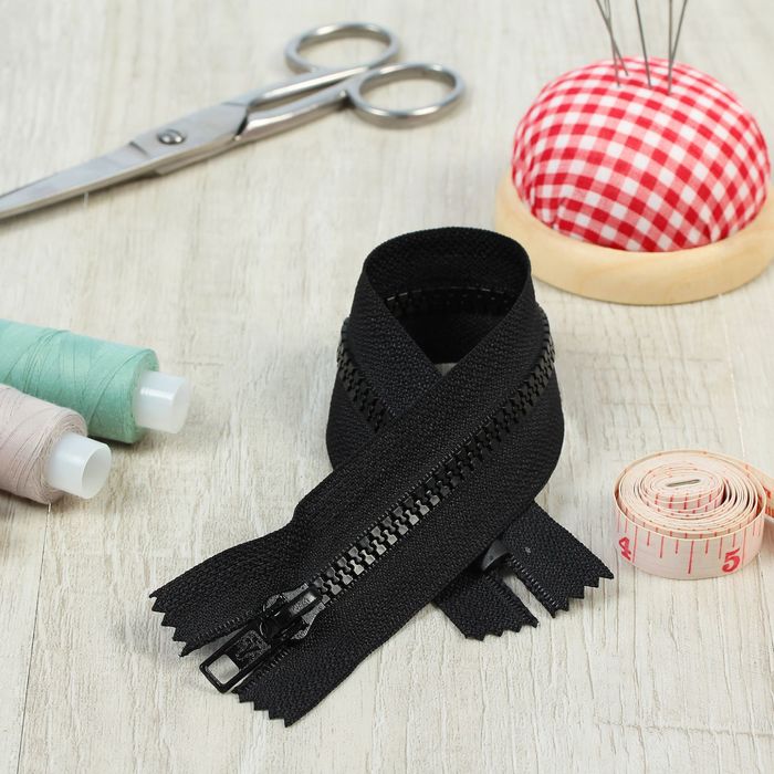 Молния "Трактор", №5, неразъёмная, 25см, цвет чёрный