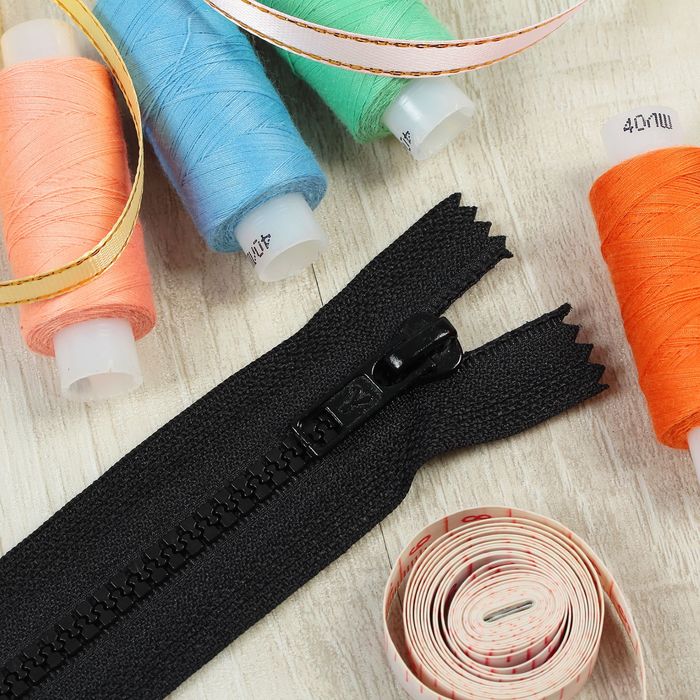 Молния "Трактор", №5, неразъёмная, 25см, цвет чёрный