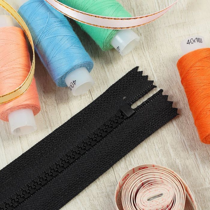 Молния "Трактор", №5, неразъёмная, 25см, цвет чёрный