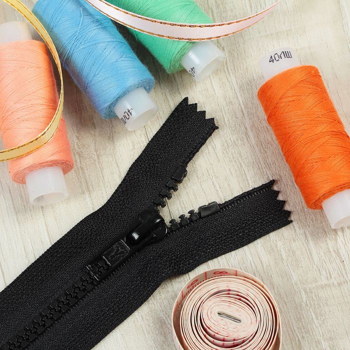 Молния "Трактор", №5, неразъёмная, 25см, цвет чёрный