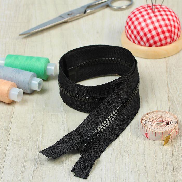 Молния "Трактор", №5, разъёмная, 45см, цвет чёрный