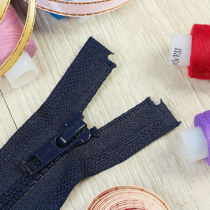 Молния "Трактор", №5, разъёмная, 45см, цвет тёмно-синий