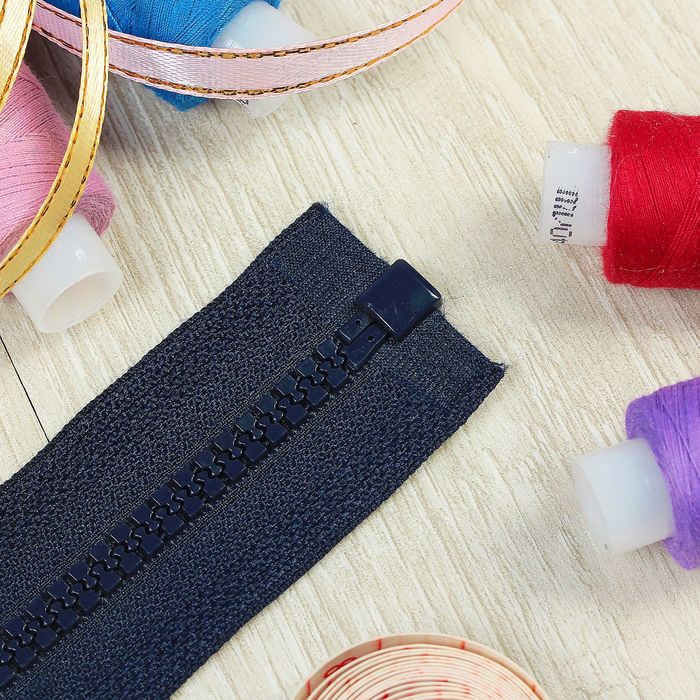 Молния "Трактор", №5, разъёмная, 45см, цвет тёмно-синий