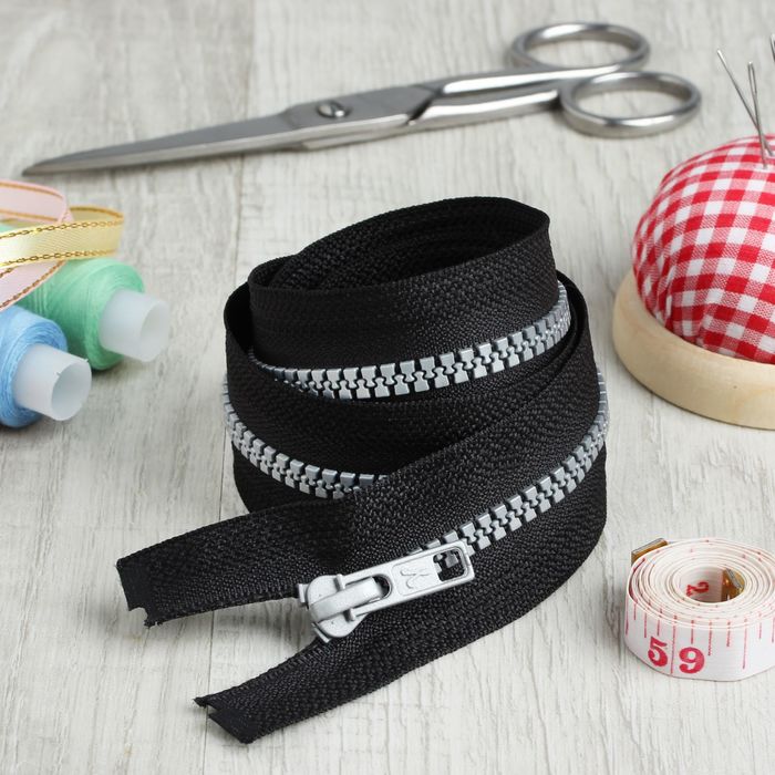 Молния "Трактор", №5, разъёмная, 85см, цвет алюминиевый