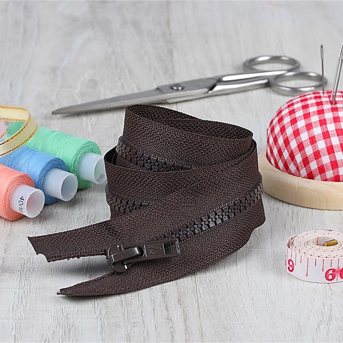 Молния "Трактор", №5, разъёмная, 100см, цвет тёмно-коричневый