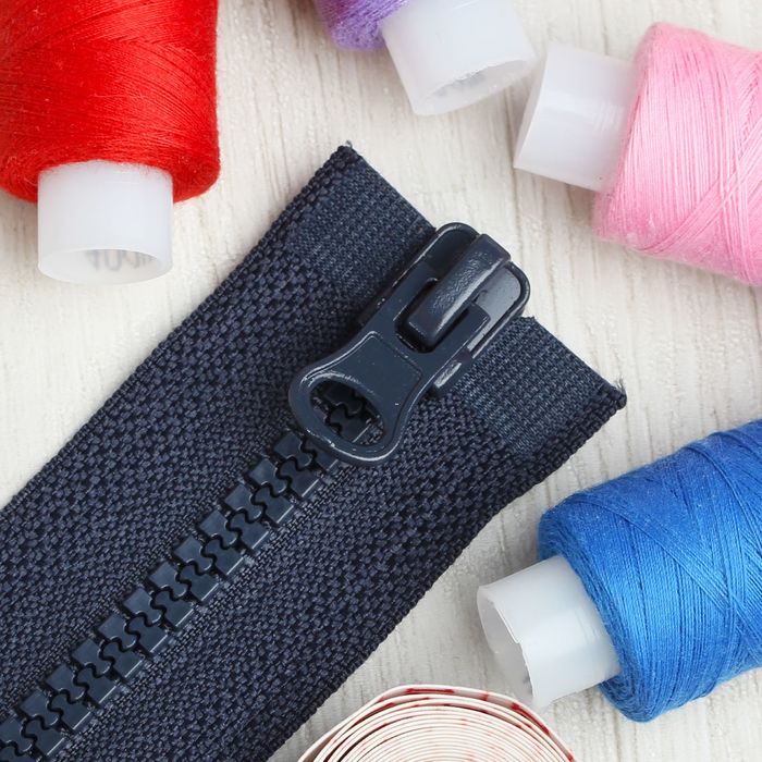 Молния "Трактор", №5, разъёмная, 2 бегунка, 70см, цвет тёмно-синий