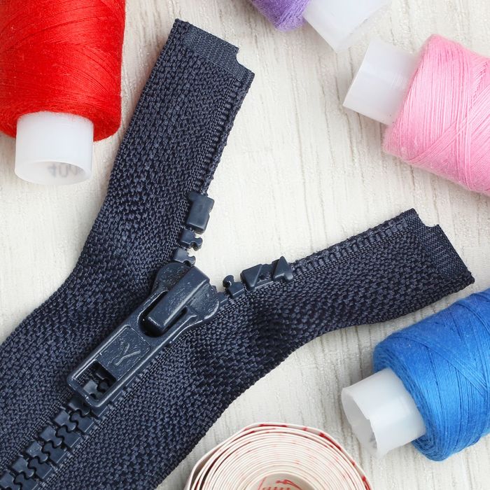 Молния "Трактор", №5, разъёмная, 2 бегунка, 70см, цвет тёмно-синий