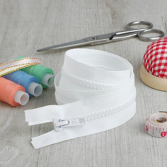 Молния "Трактор", №5, разъёмная, 2 бегунка, 120см, цвет белый