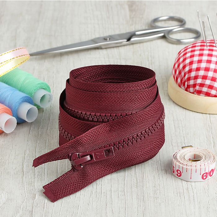 Молния "Трактор", №5, разъёмная, 2 бегунка, 120см, цвет бордовый