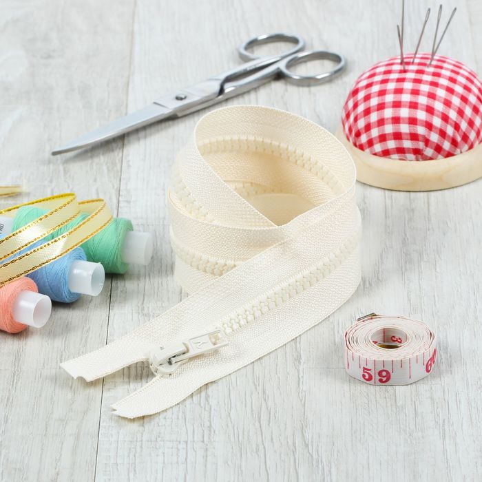 Молния "Трактор", №5, разъёмная, 50см, цвет кремовый