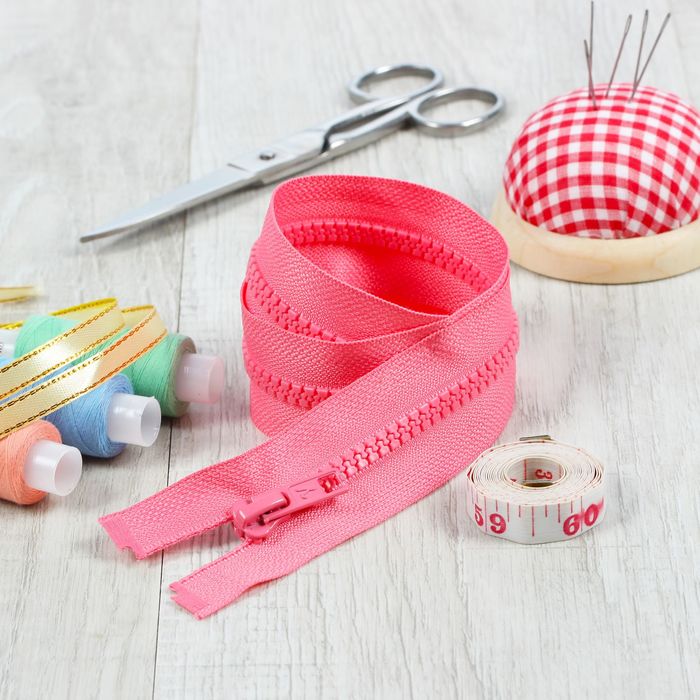 Молния "Трактор", №5, разъёмная, 50см, цвет розовый