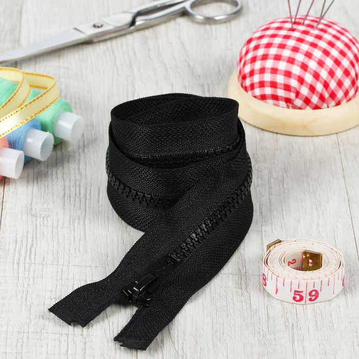 Молния "Трактор", №5, разъёмная, 55см, цвет чёрный